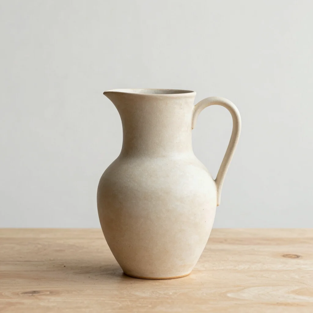 Sculptural Stoneware Water Pitcher