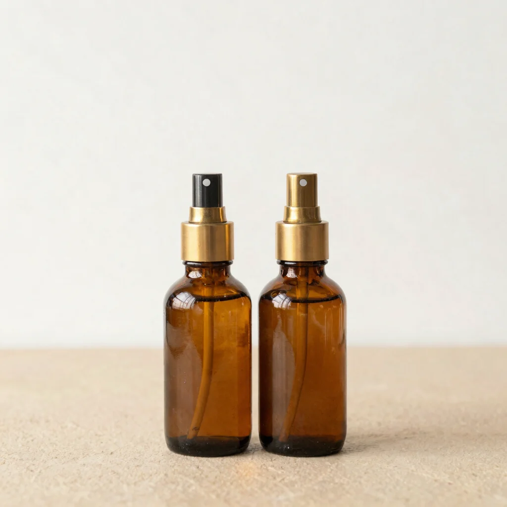 Amber Glass Refillable Spray Bottles
